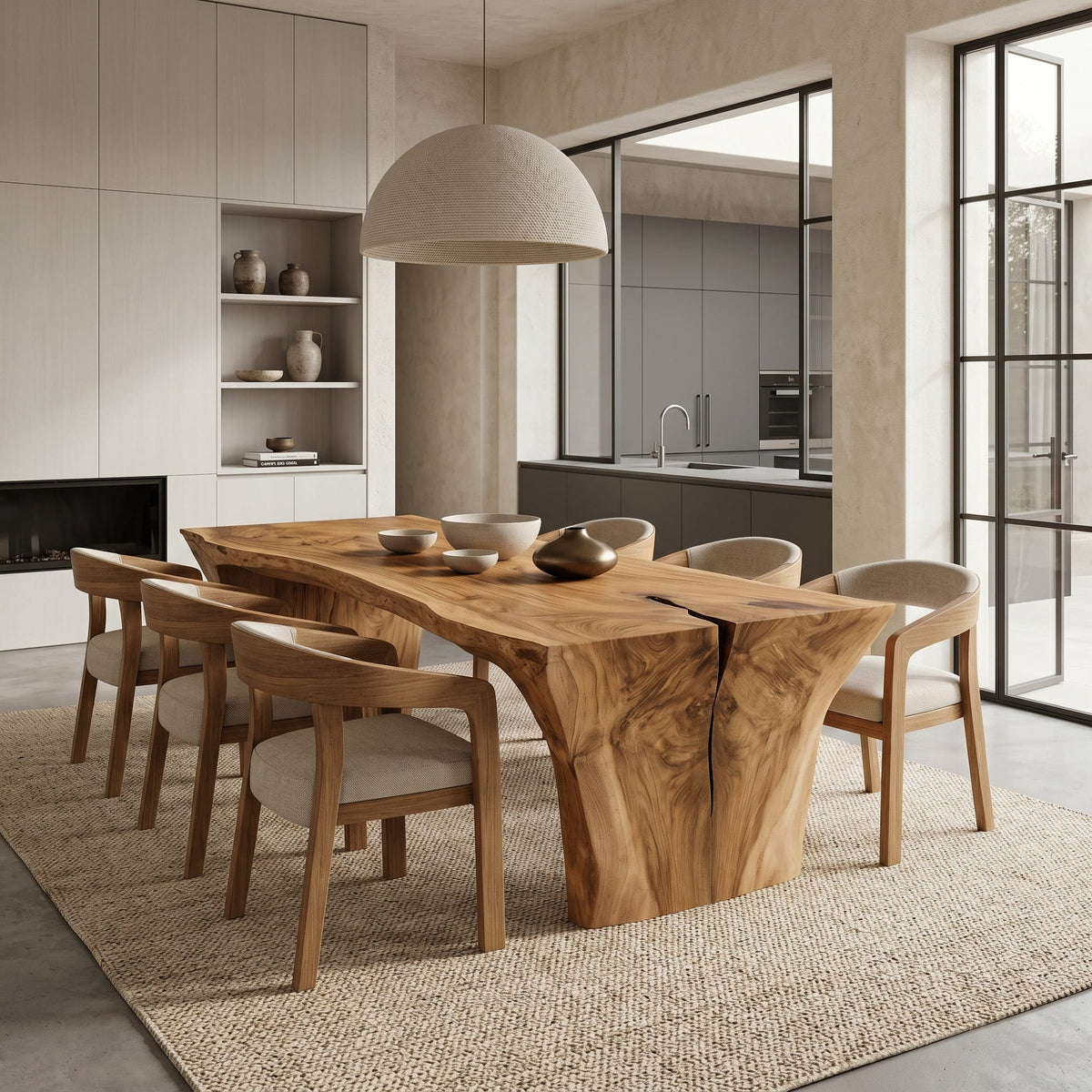 Wabi Sabi Handcrafted Dining Table, solid wood, built to order