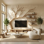 Rustic Tree TV Cabinet, solid wood, built to order