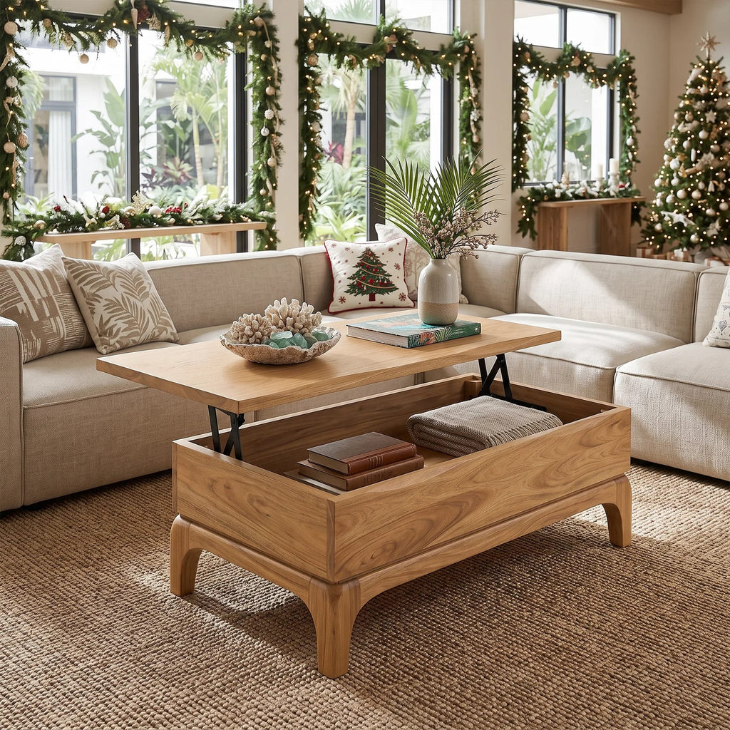 Handcrafted Coffee Table with Storage Home, solid wood, built to order