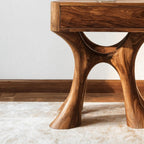 Sculptural Side Table with Drawer, solid wood, built to order