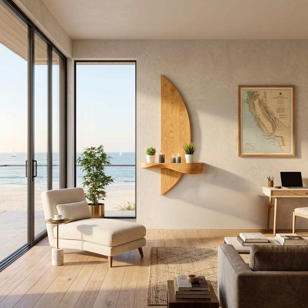 Curved Sculptural Floating Shelf