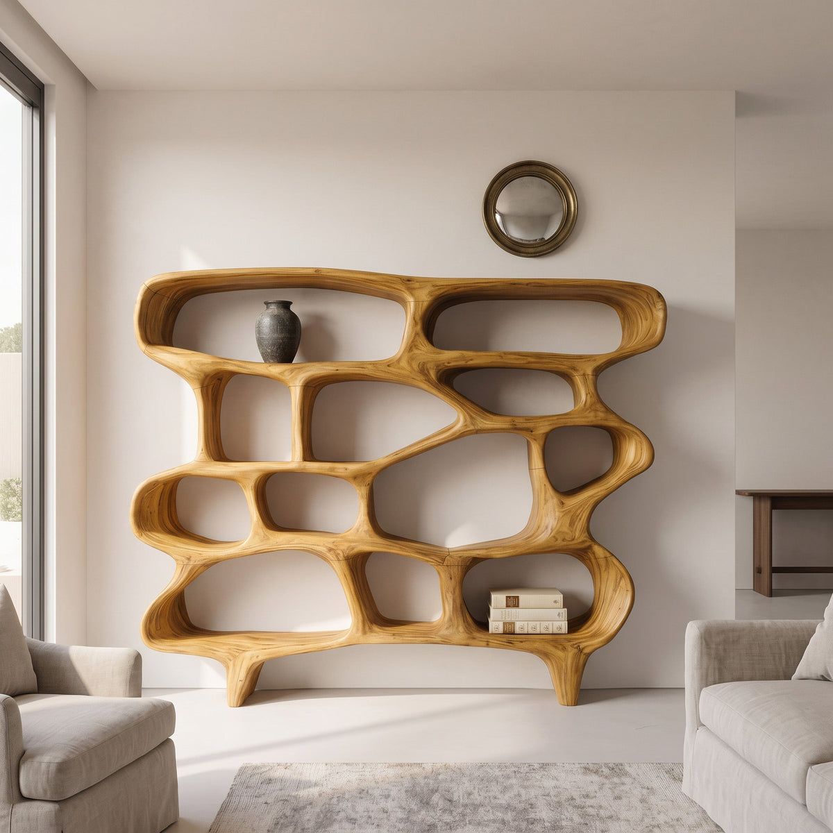Organic Sculptural Open Bookshelf