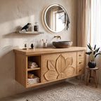 Farmhouse Storage Bathroom Vanity Country Retreat, solid wood, built to order