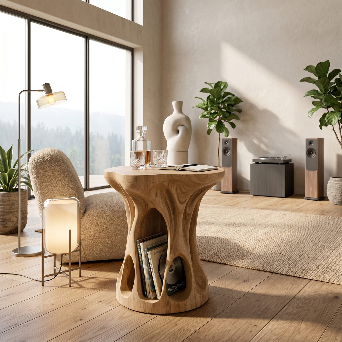 Mid Century Sculptural Side Table