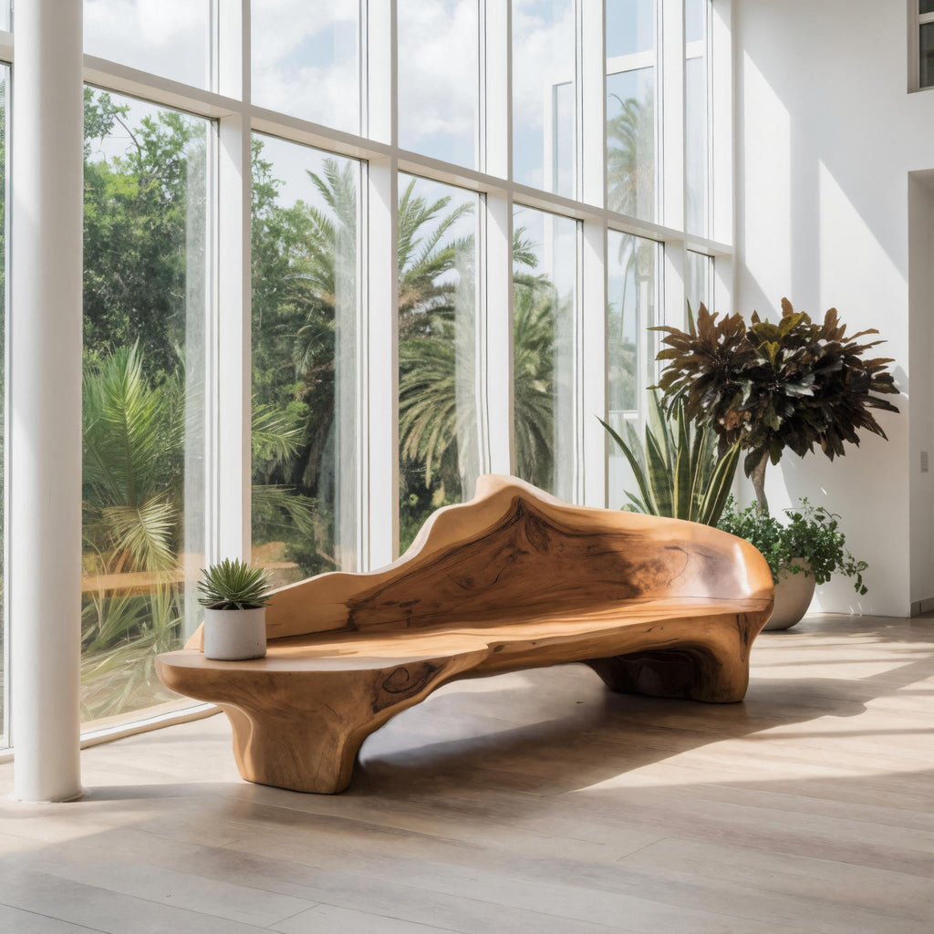 Sculptural Organic Accent Bench