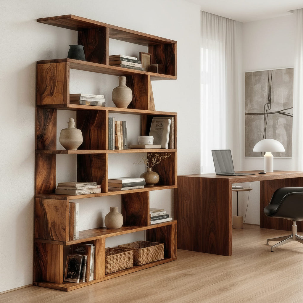 Mid Century Large Bookshelf, solid wood, built to order