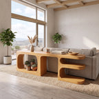 Contemporary Rounded Console Cabinet, solid wood, built to order