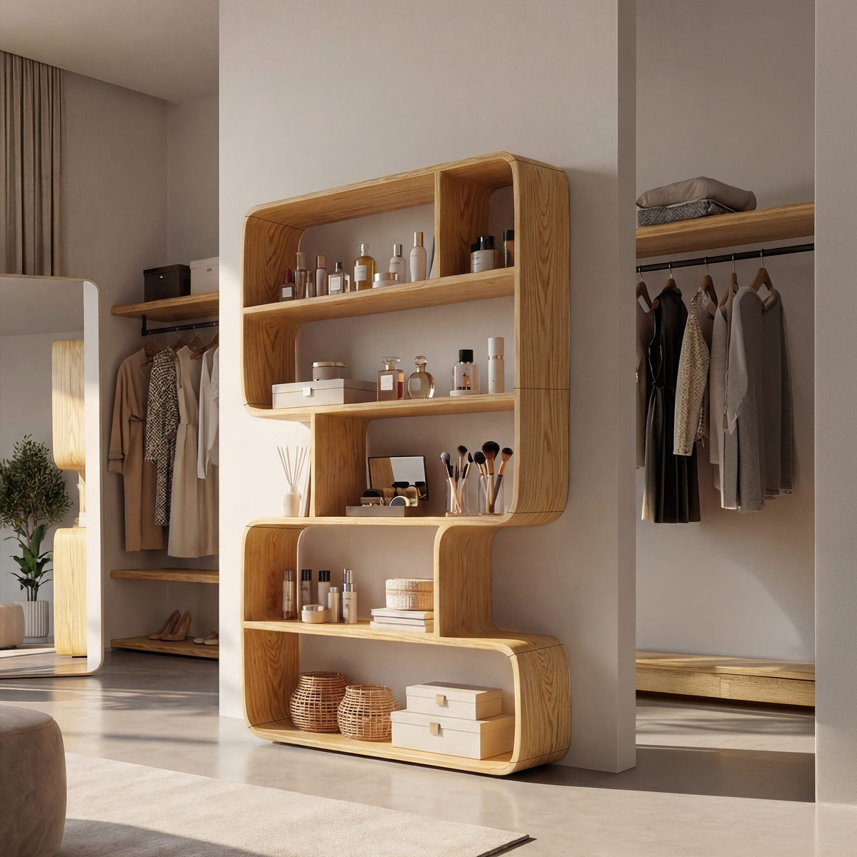 Sculptural Storage Bath Shelf