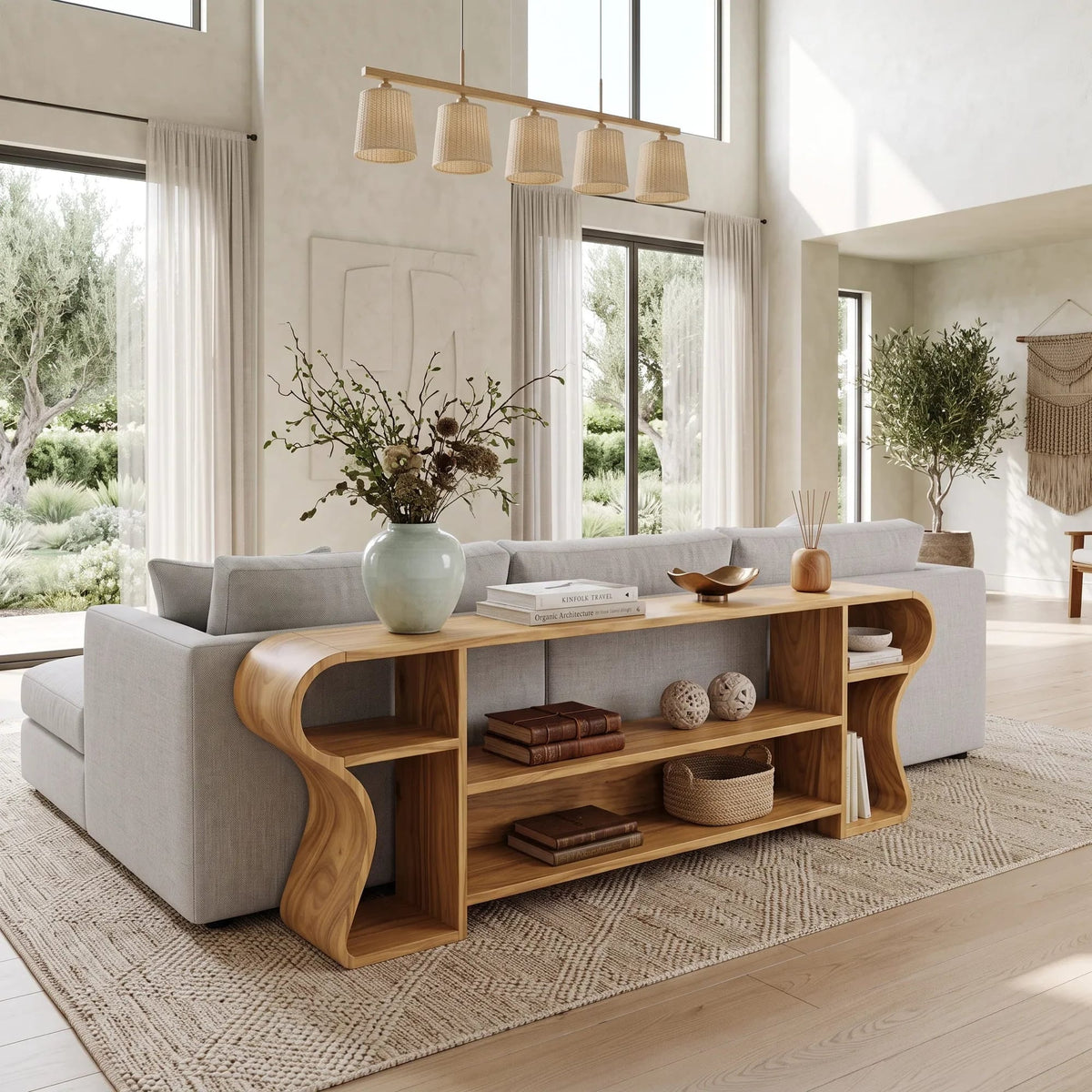 Contemporary Display Console Table, solid wood, built to order
