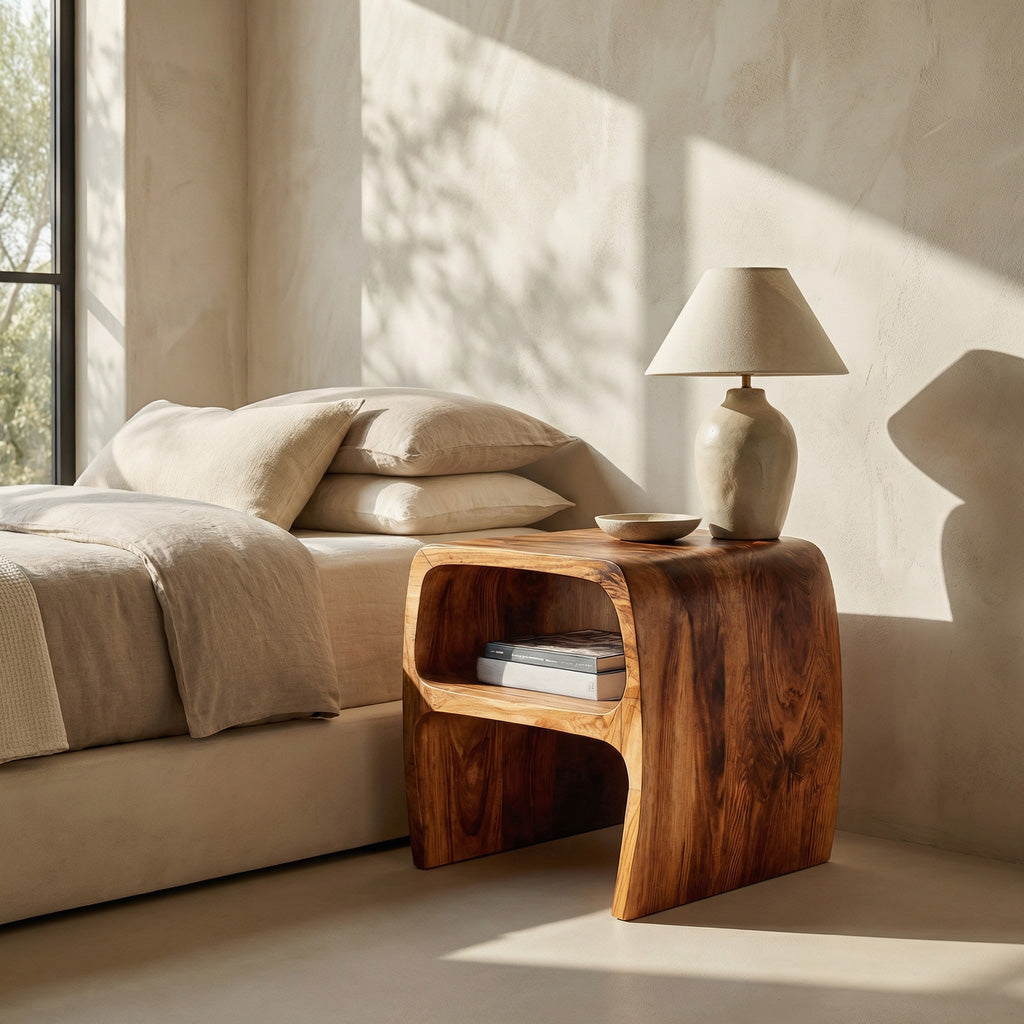 Sculptural Open Nightstand