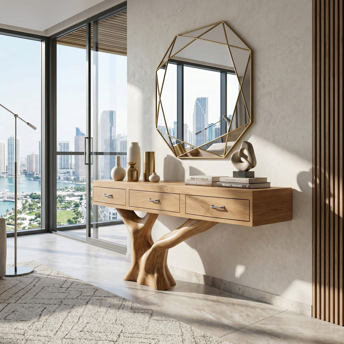 Live Edge Modern Foyer Console Table