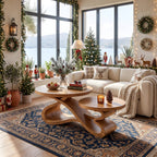 Rustic Round Coffee Table Sunroom, solid wood, built to order