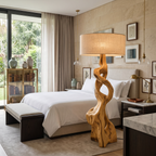 Artistic Carved Floor Lamp, solid wood, built to order, view 5