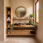 Handcrafted Reindeer Bathroom Vanity Nordic Retreat, solid wood, built to order