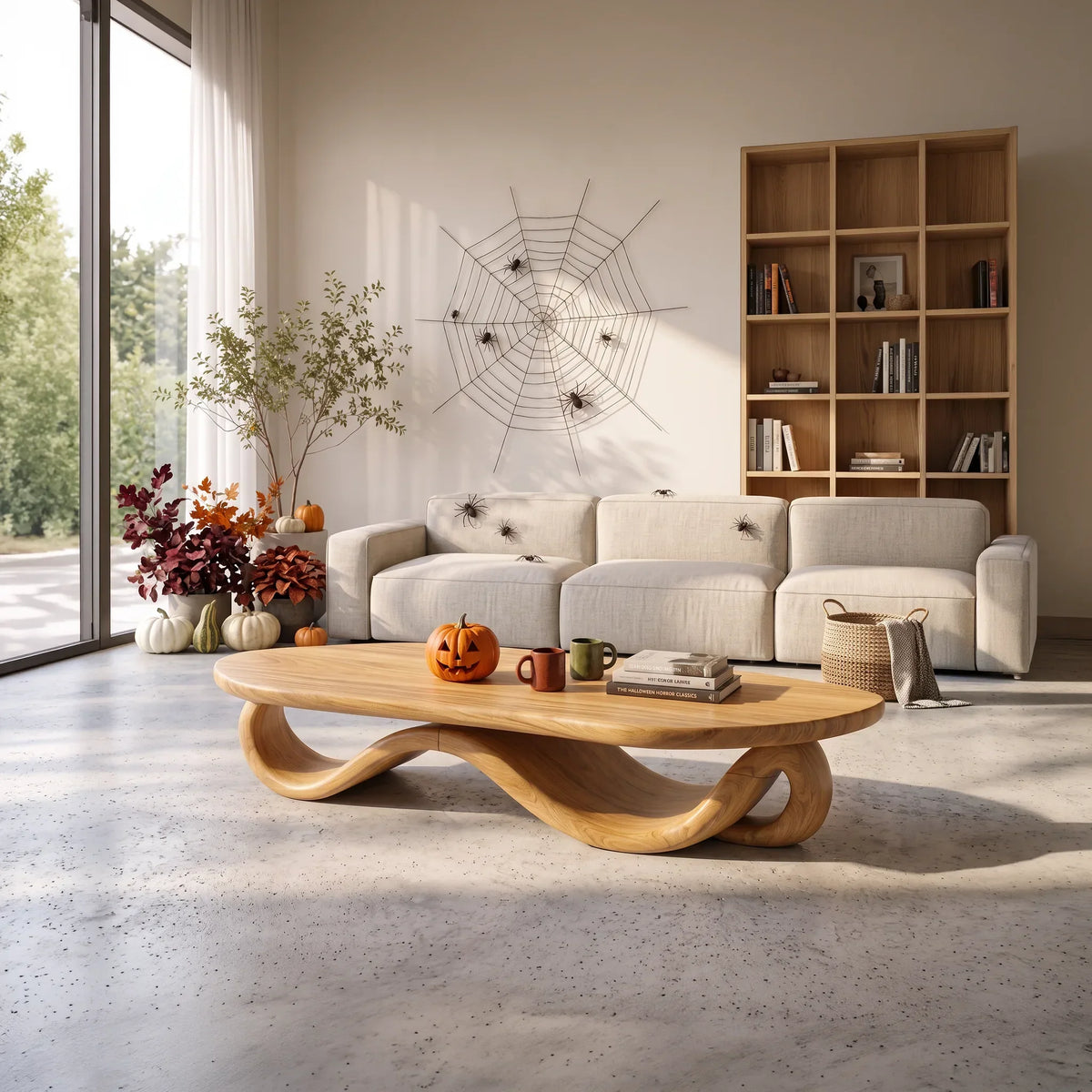 Organic Wave Base Table, solid wood, built to order