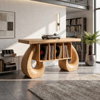 Sculptural Solid Record Stand