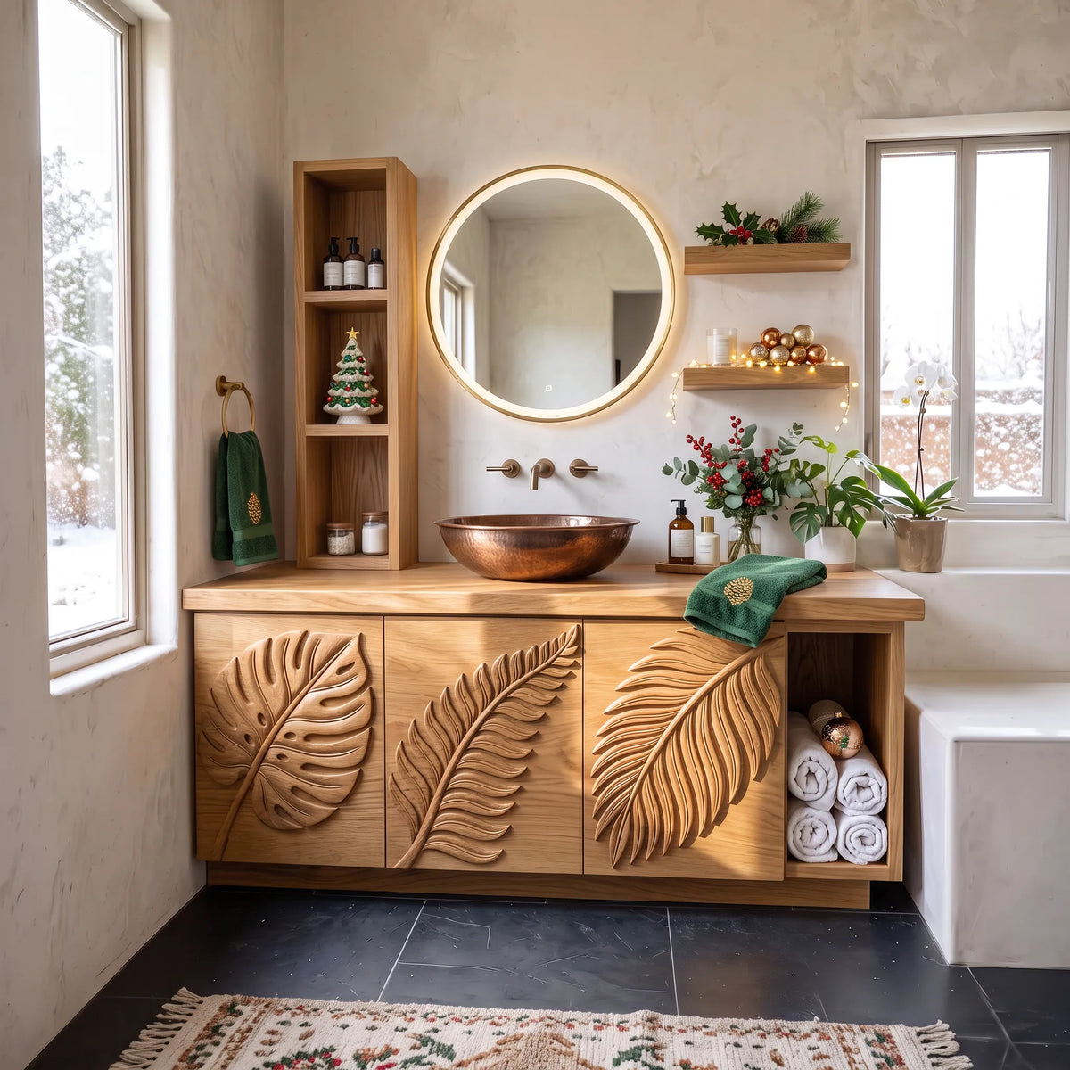 Handcrafted Bathroom Vanity Mountain Retreat, solid wood, built to order