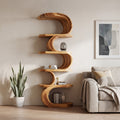 Modern Curved Bookshelf, solid wood, built to order