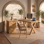 Contemporary Corner Executive Desk Home Office, solid wood, built to order