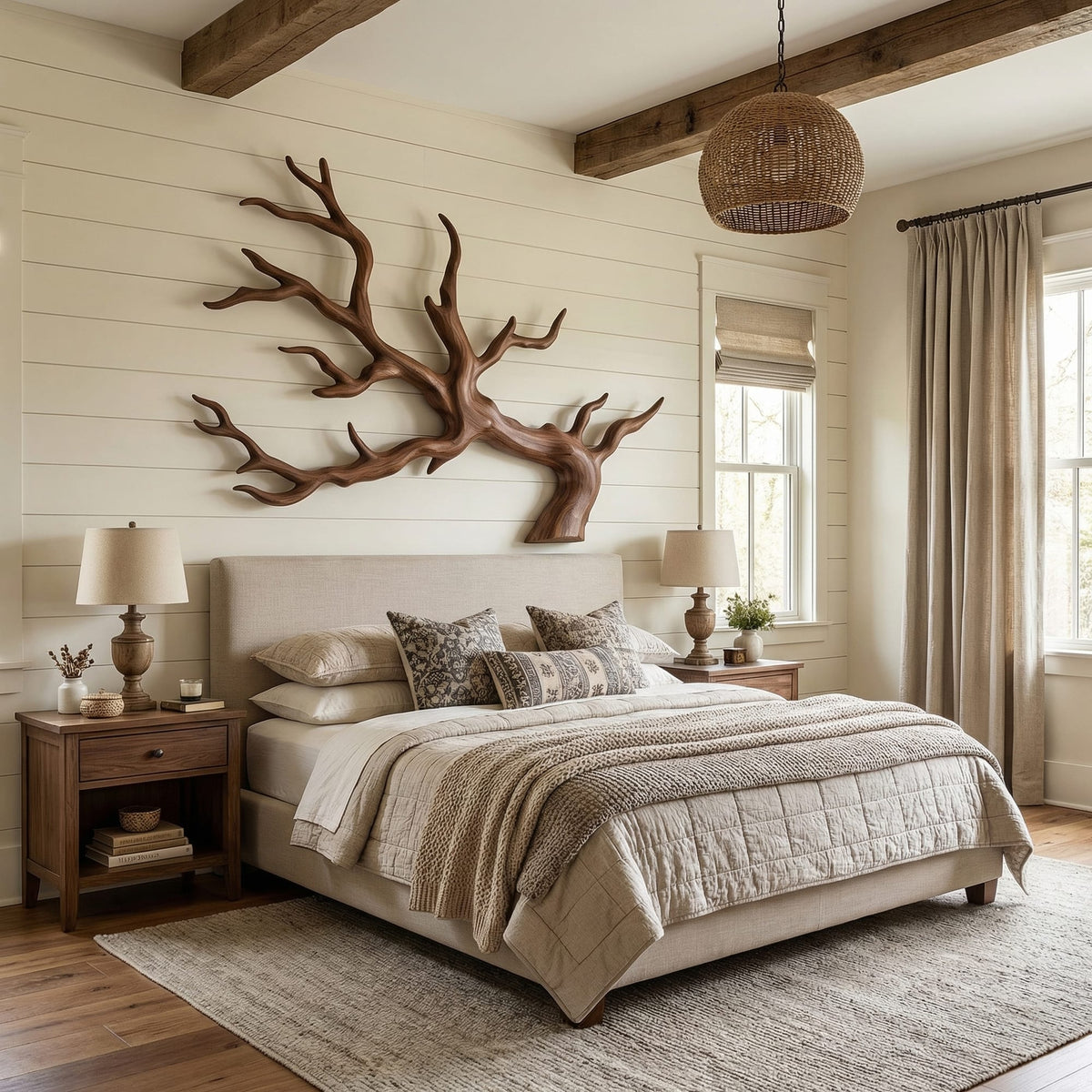Rustic Branch Wall Decor with Tree Form, solid wood, built to order