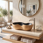 Mid Century Handcrafted Wash Basin, solid wood, built to order