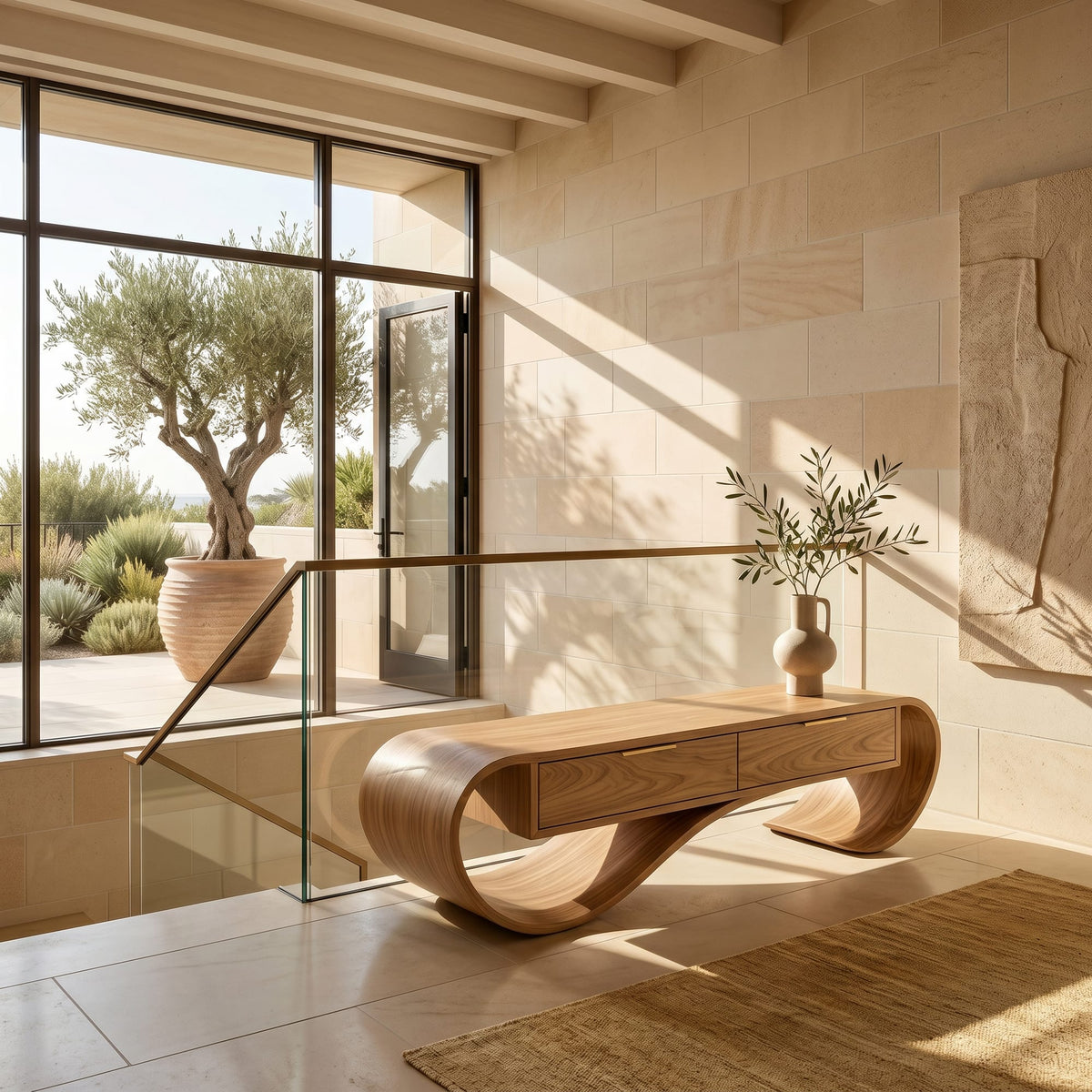 Curved Contemporary Bench