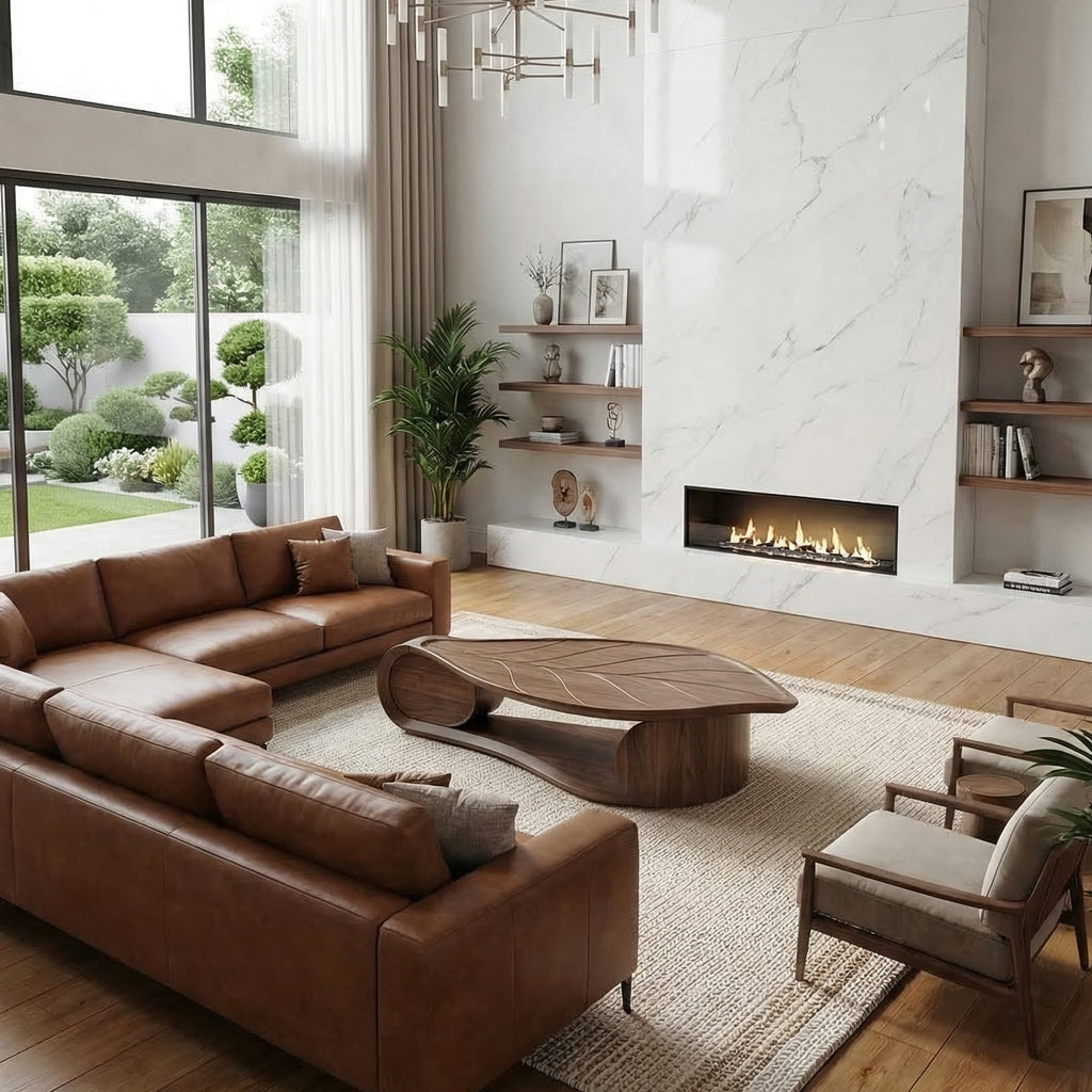 Sculptural Live Edge Abstract Coffee Table