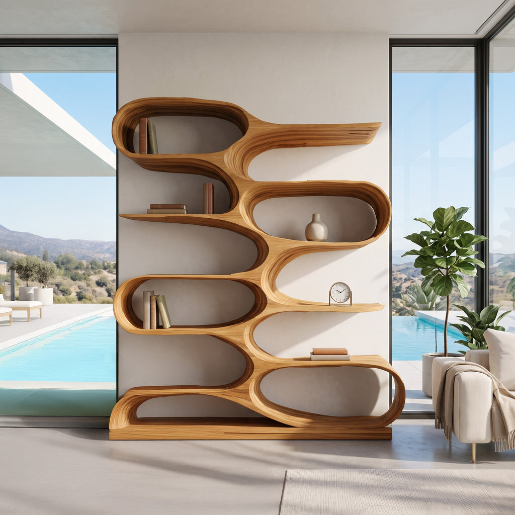 Books Curved Bookshelf