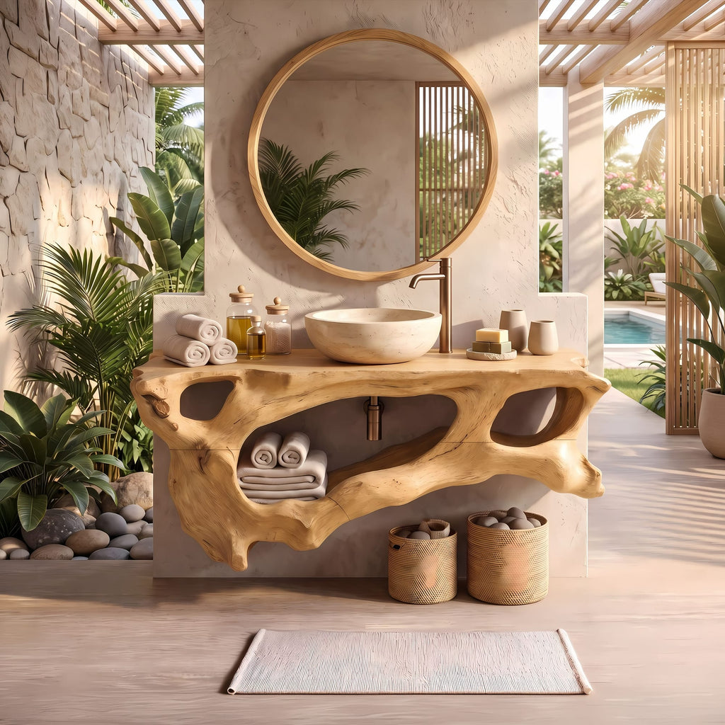 Floating Vanity for Bathroom, solid wood, built to order