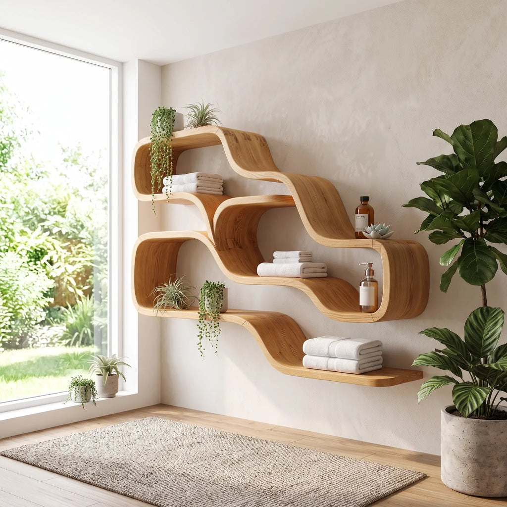 Farmhouse Organic Shelves, solid wood, built to order