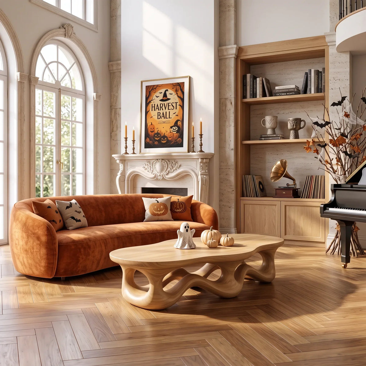 Modern Interlocking Coffee Table, solid wood, built to order