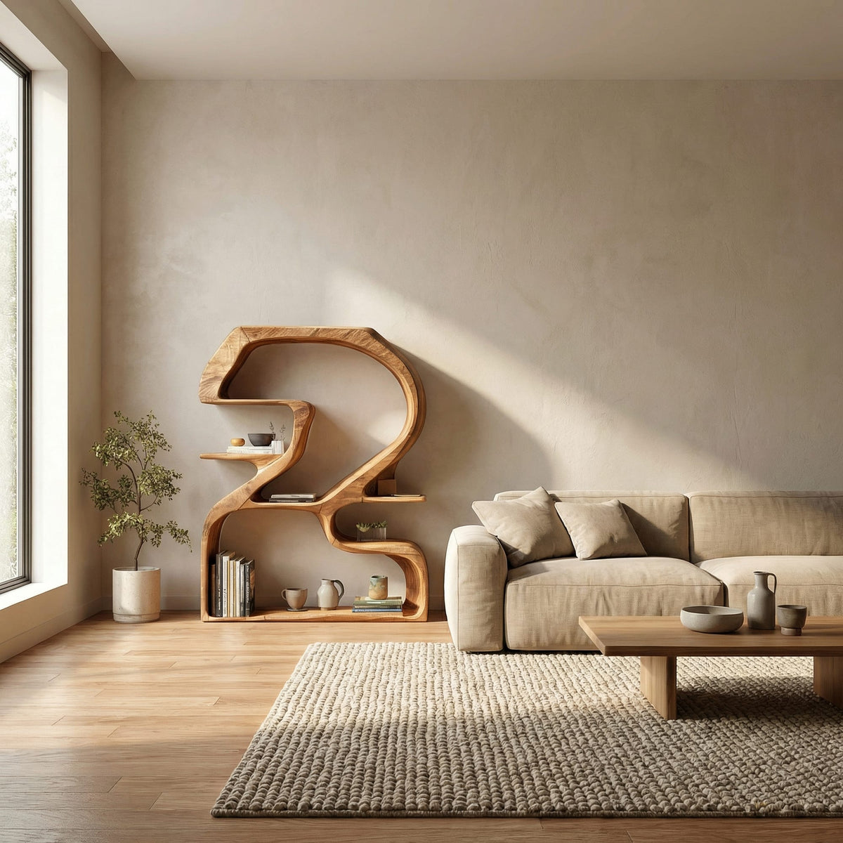Sculptural Storage Bookshelf
