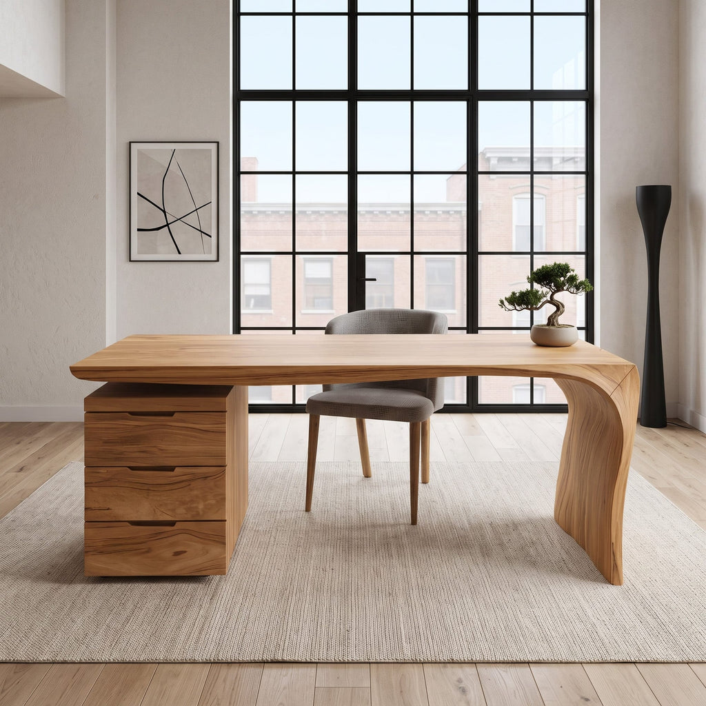 Modern Curved Workspace Desk