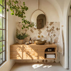 Farmhouse Bathroom Furniture with Floating Vanity, solid wood, built to order