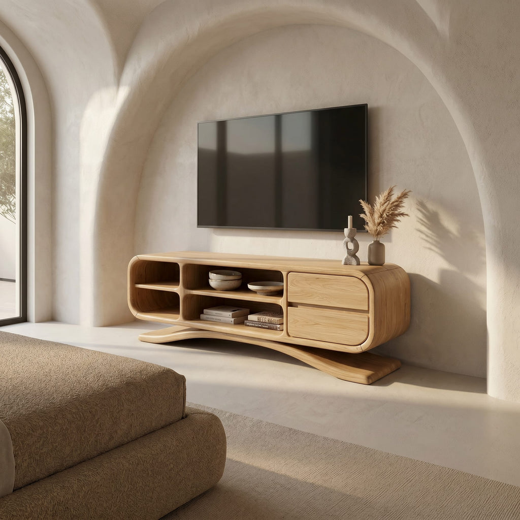 Sculptural Hand-carved TV Cabinet