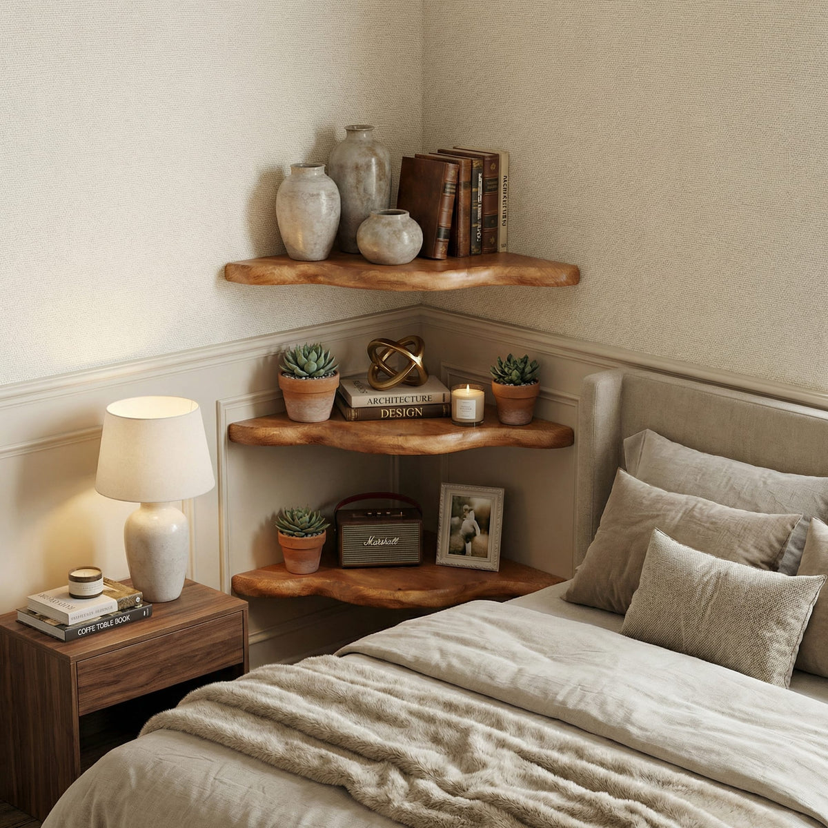 Floating Mounted Solid Wall Shelf