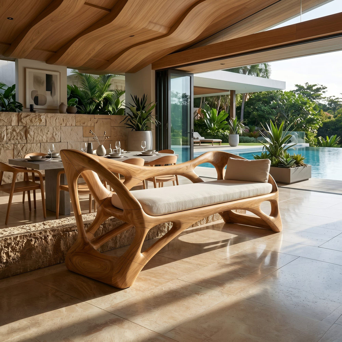 Handcrafted Bench Boutique Hotel, solid wood, built to order