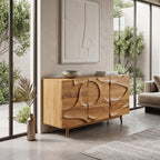 Contemporary Carved Modern Sideboard