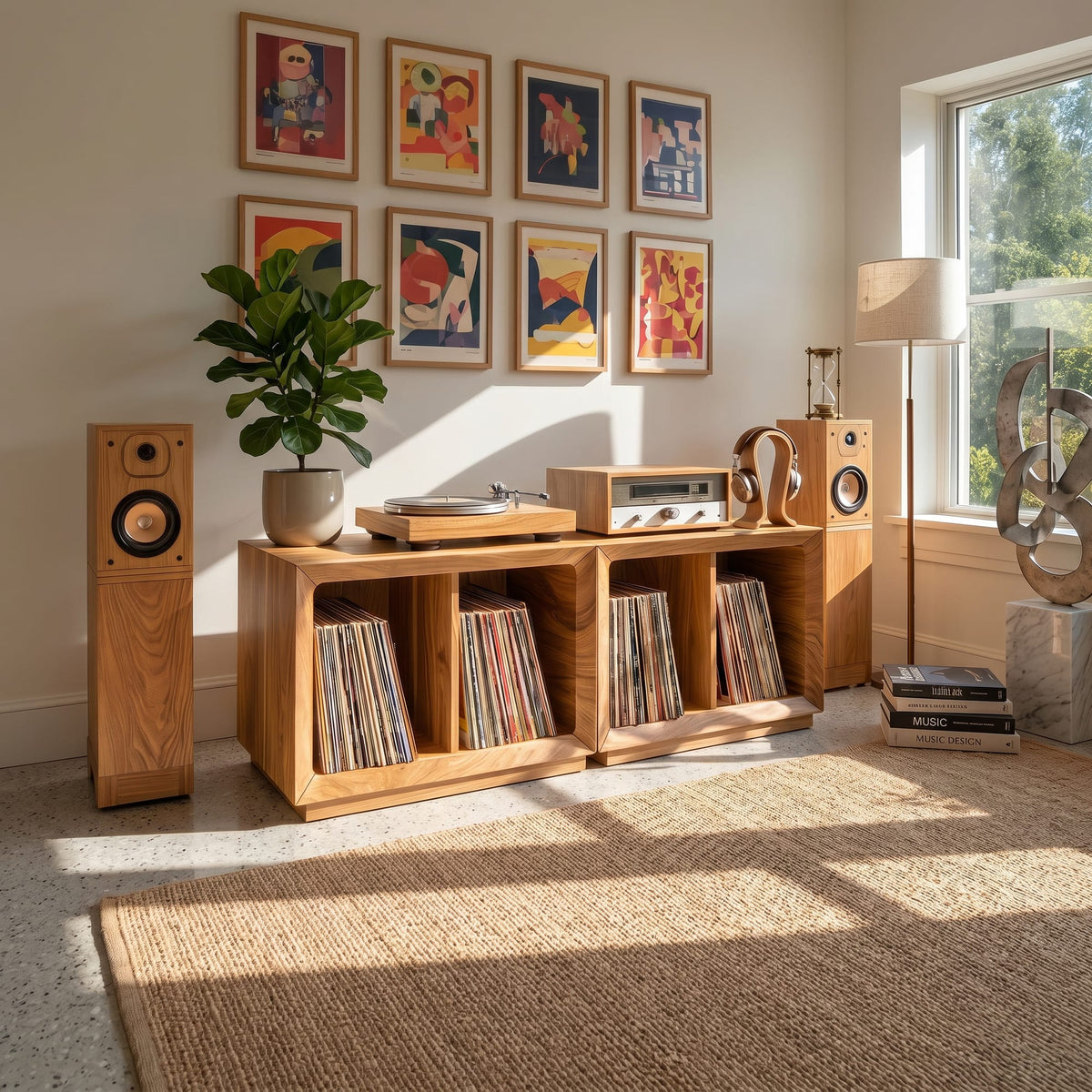 Contemporary Storage Record Stand