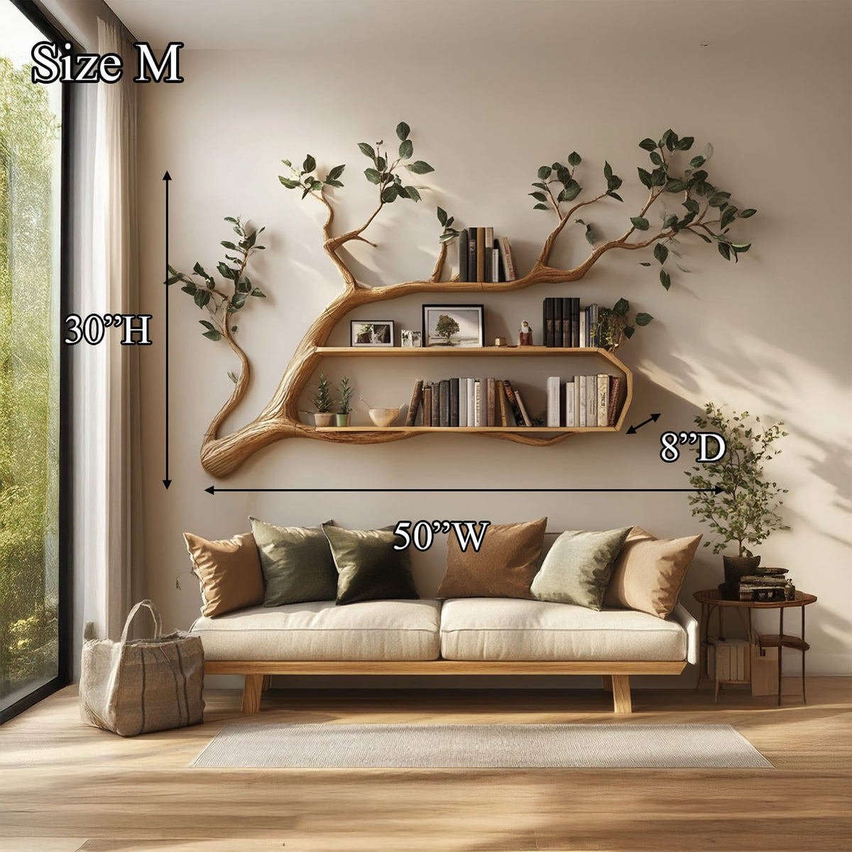 Mounted Modern Tree Bookshelf