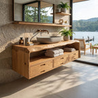 Farmhouse Floating Vanity, solid wood, built to order
