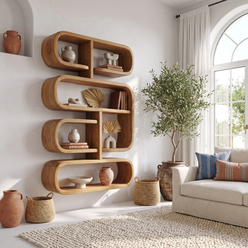 Mounted Mid Century Floating Shelf