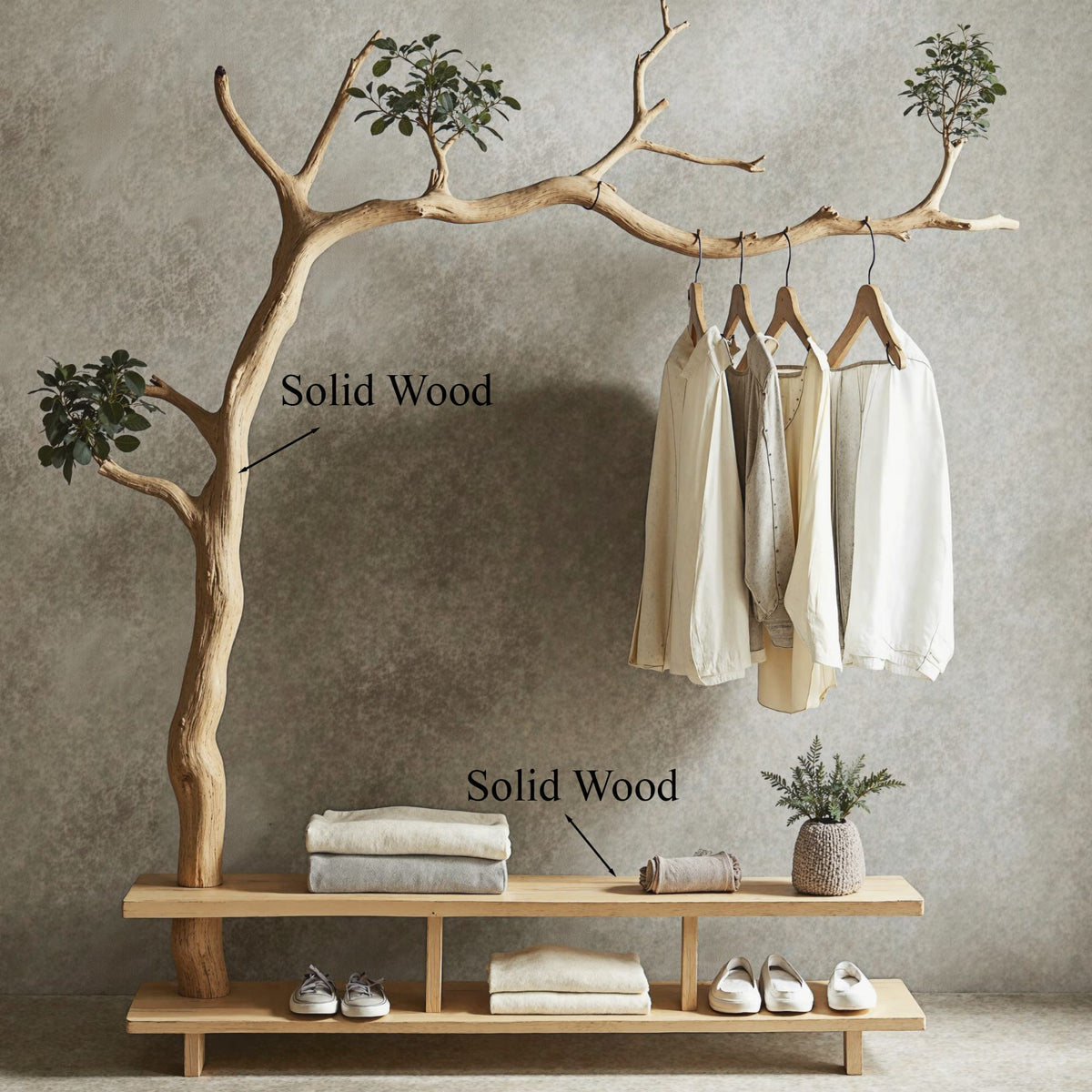 Driftwood Branch Coat Hanger Wall Mount Towel Hook, solid wood, built to order