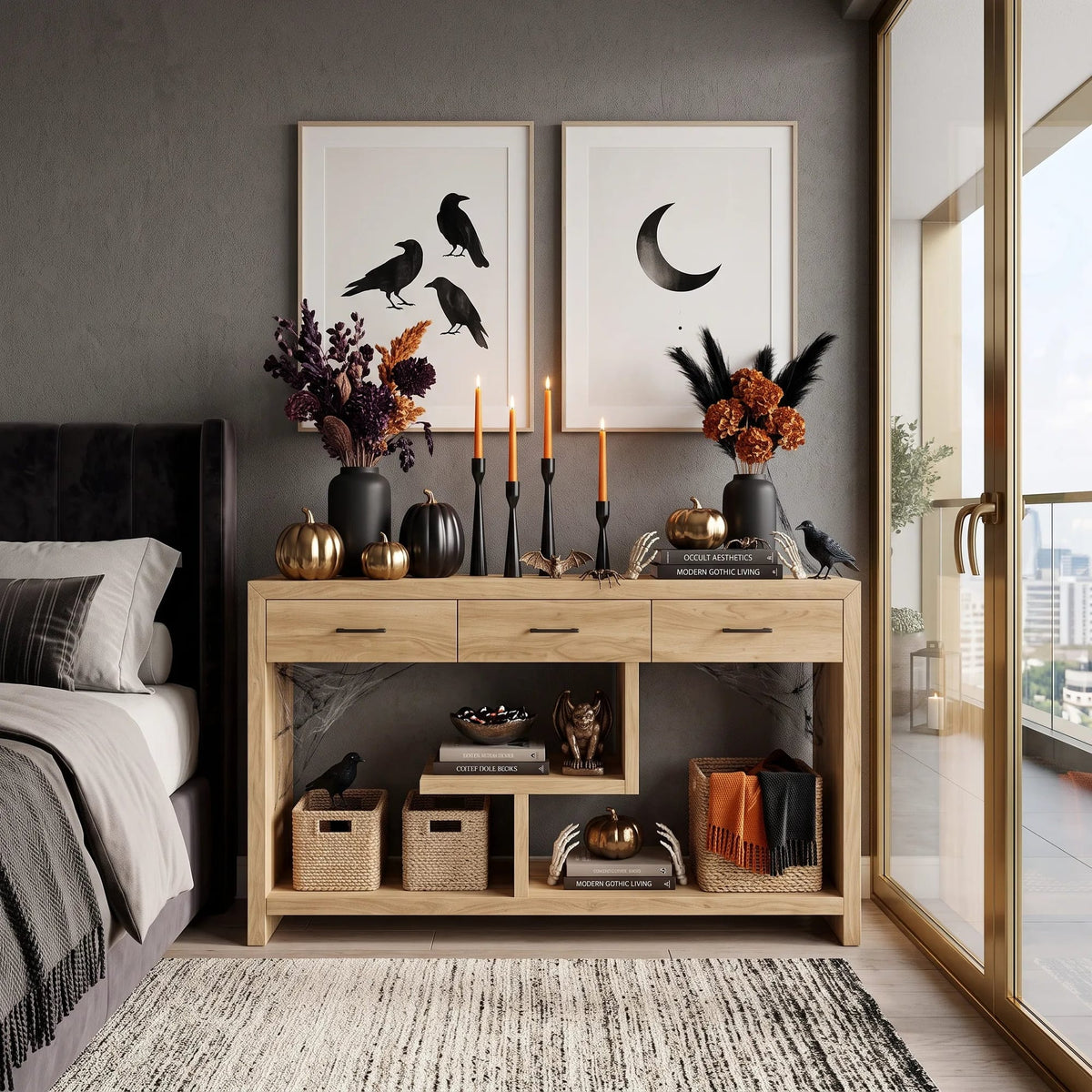 Skull Bathroom Console Table