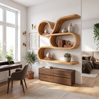 Coastal Floating Storage Shelves, solid wood, built to order