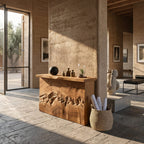Minimalist Textured Edge Console Table, solid wood, built to order