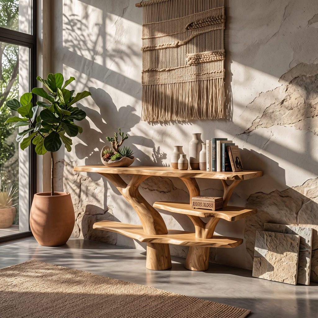 Live Edge Solid Hallway Console Table