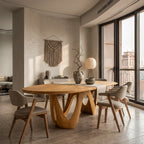 Artistic W-shape Leg Dining Table, solid wood, built to order
