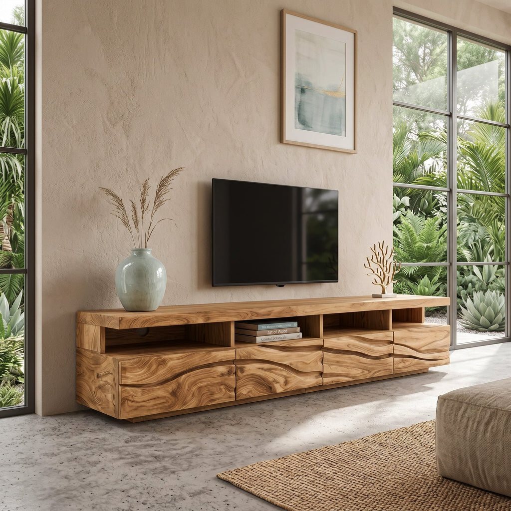 Handcrafted Media Cabinet Console, solid wood, built to order