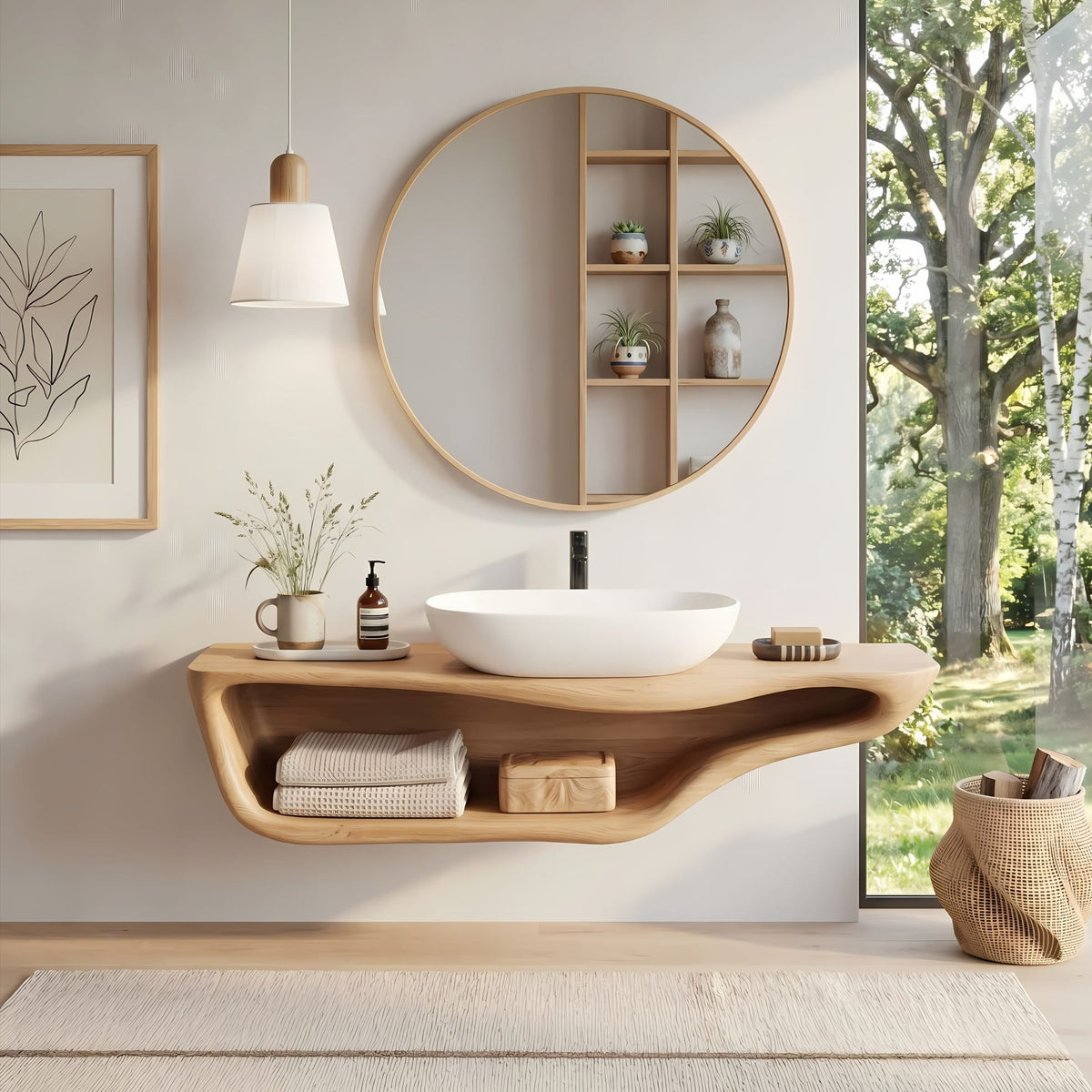 Handcrafted Live Edge Vanity, solid wood, built to order